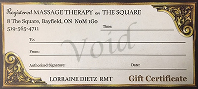 Massage Therapy gift certificate Massage Therapy gift certificate